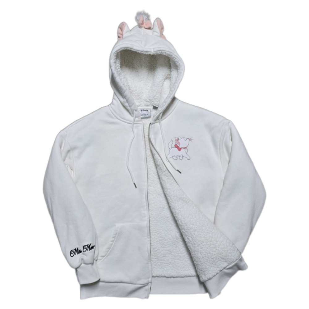 Disney Forever 21 Aristocats Marie Fleece Lined Hoodie Womens Small‎ Heavyweight